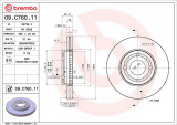 Brzdový kotouč BREMBO 09.C760.11 - FORD
