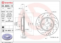 Brzdový kotouč BREMBO 09.8655.1X Brzdový kotouč BREMBO 09.8655.1X