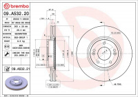 Brzdový kotouč BREMBO 09.A532.21 Brzdový kotouč BREMBO 09.A532.21