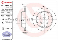 Brzdový kotouč BREMBO 08.A871.10 Brzdový kotouč BREMBO 08.A871.10