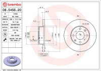 Brzdový kotouč BREMBO 08.5456.20 - ROVER Brzdový kotouč BREMBO 08.5456.20 - ROVER