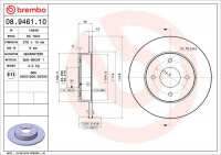 Brzdový kotouč BREMBO 08.9461.10 - NISSAN