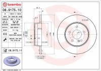Brzdový kotouč BREMBO 08.9175.10 - MERCEDES-BENZ