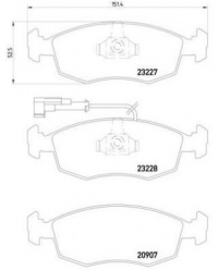Sada brzdových destiček BREMBO P23076 - FIAT Sada brzdových destiček BREMBO P23076 - FIAT