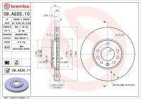 Brzdový kotouč BREMBO 09.A222.10 - FIAT Brzdový kotouč BREMBO 09.A222.10 - FIAT
