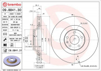 Brzdový kotouč BREMBO 09.8841.30 - AUDI