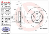 Brzdový kotouč BREMBO 09.C894.11 - BMW