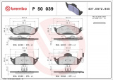 Sada brzdových destiček BREMBO P50039