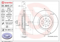 Brzdový kotouč BREMBO 09.6843.21 - ALFA ROMEO Brzdový kotouč BREMBO 09.6843.21 - ALFA ROMEO