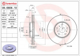 Brzdový kotouč BREMBO 09.6806.10 - TOYOTA