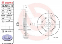 Brzdový kotouč BREMBO 09.D253.11 - SUZUKI Brzdový kotouč BREMBO 09.D253.11 - SUZUKI