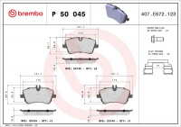 Sada brzdových destiček BREMBO P50045 - MERCEDES-BENZ
