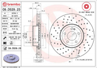Brzdový kotouč BREMBO 09.D529.23 - MERCEDES-BENZ