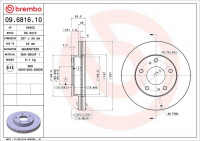Brzdový kotouč BREMBO 09.6816.10 - NISSAN Brzdový kotouč BREMBO 09.6816.10 - NISSAN