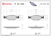 Sada brzdových destiček BREMBO P23055 - FIAT
