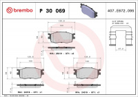 Sada brzdových destiček BREMBO P30069 Sada brzdových destiček BREMBO P30069