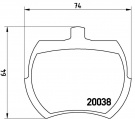 Sada brzdových destiček BREMBO P52002 - AUSTIN, ROVER