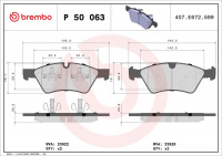 Sada brzdových destiček BREMBO P50063 - MERCEDES-BENZ Sada brzdových destiček BREMBO P50063 - MERCEDES-BENZ