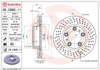 Brzdový kotouč BREMBO 09.C880.11 - PORSCHE