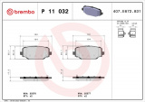 Sada brzdových destiček BREMBO P11032