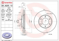 Brzdový kotouč BREMBO 09.A203.10 - TOYOTA