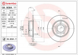 Brzdový kotouč BREMBO 08.9084.11 - AUDI