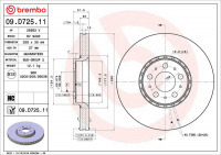 Brzdový kotouč BREMBO 09.D725.11 - VOLVO Brzdový kotouč BREMBO 09.D725.11 - VOLVO
