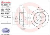 Brzdový kotouč BREMBO 08.5625.40 - TOYOTA Brzdový kotouč BREMBO 08.5625.40 - TOYOTA