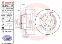 Brzdový kotouč BREMBO 08.9584.10 - MERCEDES-BENZ