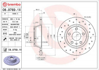 Brzdový kotouč BREMBO 08.9769.1X Brzdový kotouč BREMBO 08.9769.1X