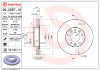Brzdový kotouč BREMBO 09.C657.11 - PEUGEOT
