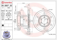Brzdový kotouč BREMBO 09.6957.20 - IVECO Brzdový kotouč BREMBO 09.6957.20 - IVECO