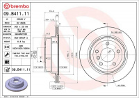 Brzdový kotouč BREMBO 09.B411.11 - BMW Brzdový kotouč BREMBO 09.B411.11 - BMW