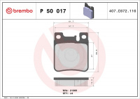 Sada brzdových destiček BREMBO P50017 - MERCEDES-BENZ