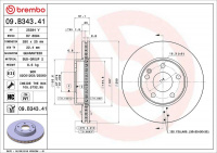 Brzdový kotouč BREMBO 09.B343.41 - MERCEDES-BENZ