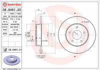 Brzdový kotouč BREMBO 08.9461.20 - NISSAN