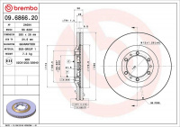 Brzdový kotouč BREMBO 09.6866.20 - ISUZU, OPEL