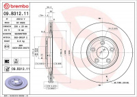 Brzdový kotouč BREMBO 09.B312.11 - JAGUAR
