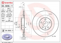 Brzdový kotouč BREMBO 09.C938.11 - VOLVO