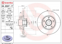 Brzdový kotouč BREMBO 08.9597.17 - NISSAN, OPEL, RENAULT