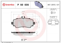 Sada brzdových destiček BREMBO P50035 - MERCEDES-BENZ Sada brzdových destiček BREMBO P50035 - MERCEDES-BENZ