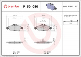Sada brzdových destiček BREMBO P50080