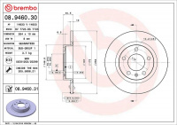 Brzdový kotouč BREMBO 08.9460.30 - OPEL