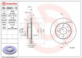 Brzdový kotouč BREMBO 09.6943.10 - NISSAN