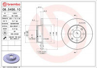 Brzdový kotouč BREMBO 08.5456.10 - ROVER Brzdový kotouč BREMBO 08.5456.10 - ROVER
