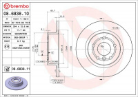 Brzdový kotouč BREMBO 08.6838.11 Brzdový kotouč BREMBO 08.6838.11