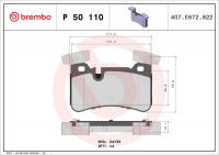 Sada brzdových destiček BREMBO P50110 - MERCEDES-BENZ