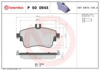 Sada brzdových destiček BREMBO P50094X - MERCEDES-BENZ
