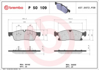 Sada brzdových destiček BREMBO P50109 - MERCEDES-BENZ