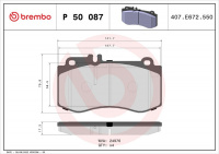 Sada brzdových destiček BREMBO P50087 - MERCEDES-BENZ